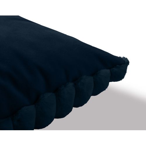 Pampelune - Coussin - En Fausse Fourrure Côtelé Et Velours - 40x40 Cm