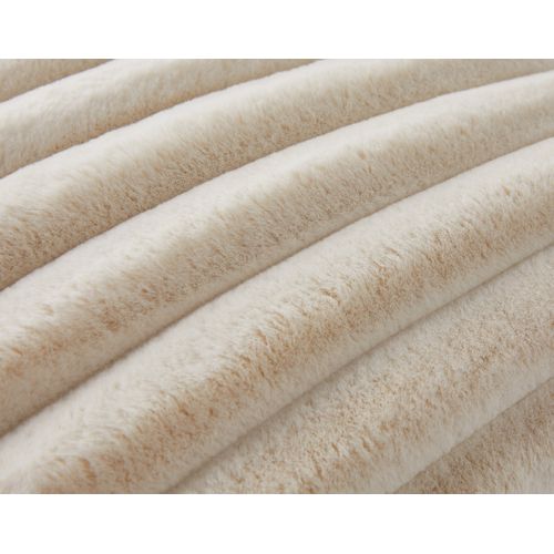 Laponie - Coussin - En Fausse Fourrure Côtelé - 40x40 Cm