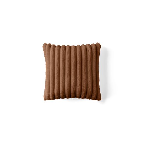 Laponie - Coussin - En Fausse Fourrure Côtelé - 40x40 Cm