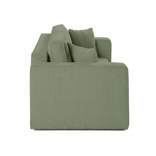 Topaze - Canapé Droit 2 Places - En Velours Côtelé Vert Sauge