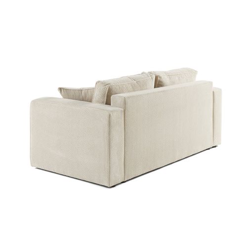 Topaze - Canapé Droit 2 Places - En Velours Texturé Beige