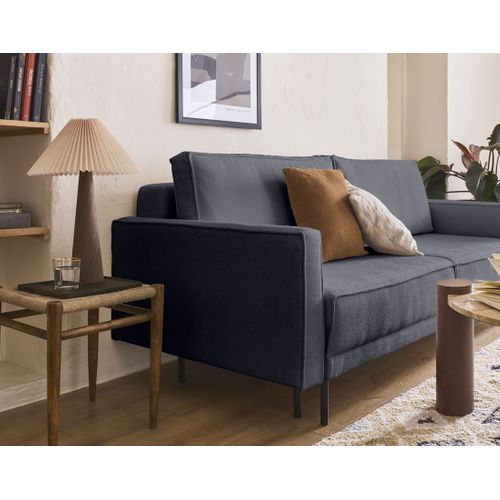 Canapé Droit Convertible 3 Places Charlie En Tissu Gris