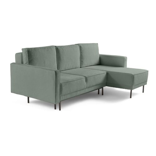 Charlie - Canapé D'angle Réversible 4 Places - Convertible Avec Coffre - En Tissu