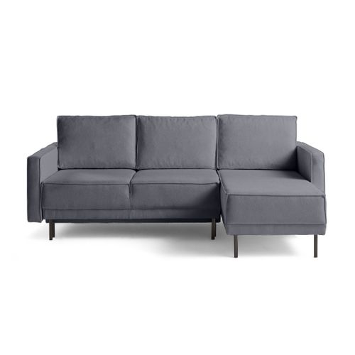 Charlie - Canapé D'angle Réversible 4 Places - Convertible Avec Coffre - En Tissu