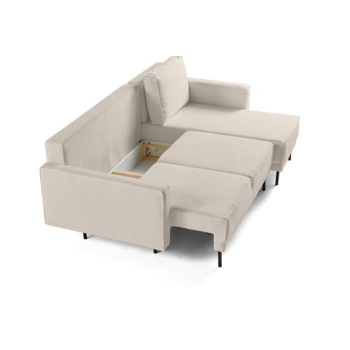 Charlie - Canapé D'angle Réversible 4 Places - Convertible Avec Coffre - En Tissu