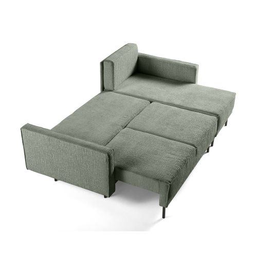 Charlie - Canapé D'angle Réversible 4 Places - Convertible Avec Coffre - En Tissu Velours Relief