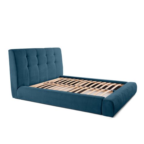 Onyx - Lit Coffre - 180x200 Cm - En Velours Côtelé - Sommier Inclus