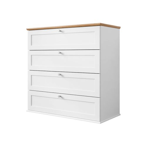 Francesco - Commode - Effet Bois Et Blanc - 92 Cm