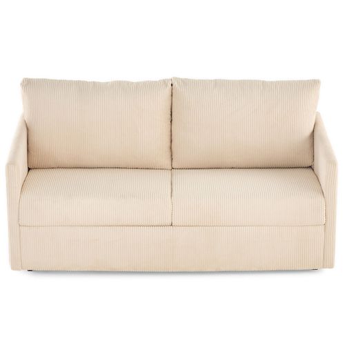 Canapé Droit Convertible 3 Places Ottawa En Velours Côtelé Beige