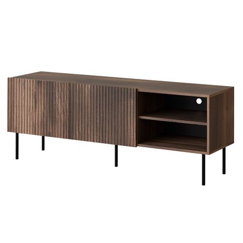 Franco - Meuble TV - Effet Bois - 2 Portes Et 2 Niches - 150 Cm