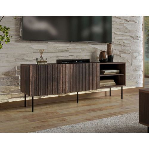 Franco - Meuble TV - Effet Bois - 2 Portes Et 2 Niches - 150 Cm