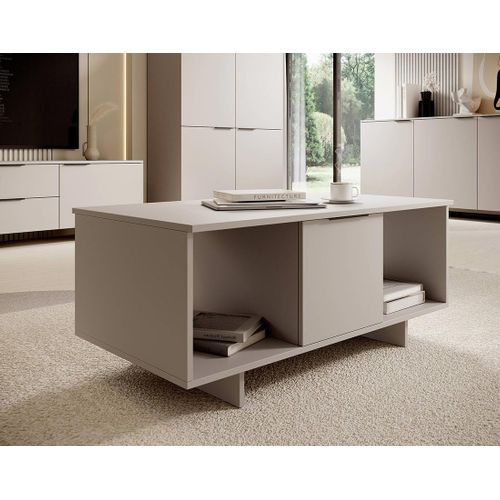 Canterbury - Table Basse - Beige - 2 Niches Et 2 Portes - 100 Cm