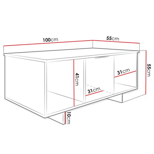 Canterbury - Table Basse - Beige - 2 Niches Et 2 Portes - 100 Cm