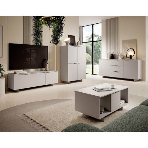 Canterbury - Table Basse - Beige - 2 Niches Et 2 Portes - 100 Cm