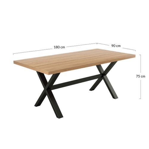 Woody - Table à Manger - Chêne Et Hêtre Massif - 180 Cm