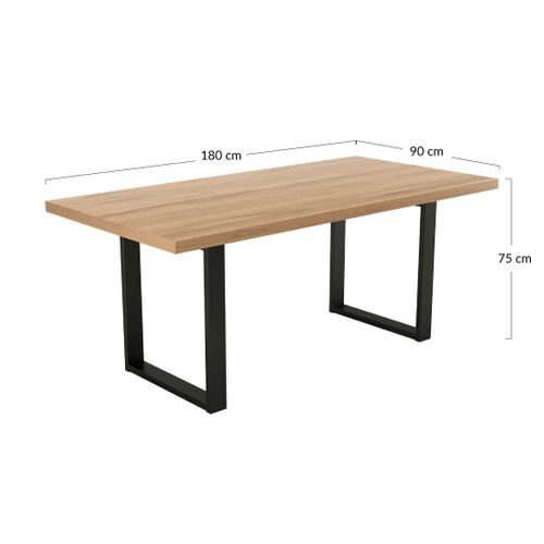 Jessie - Table à Manger - Chêne Et Hêtre Massif - 180 Cm