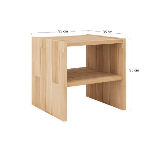 Bonnie - Table De Chevet - Chêne Massif - 35 Cm