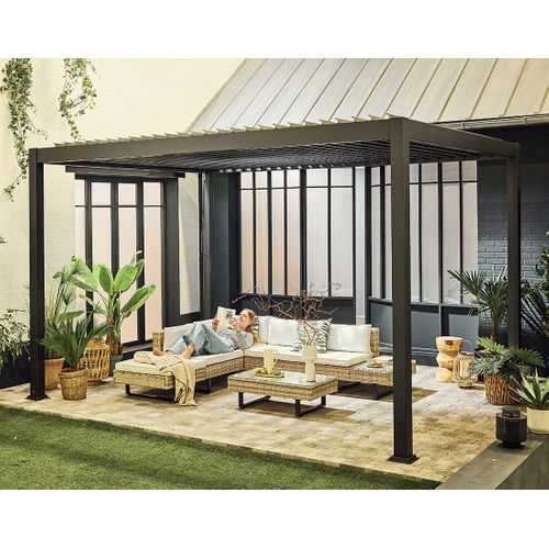 Cherry - Pergola Bioclimatique - Aluminium - 4x3m - Gris Anthracite