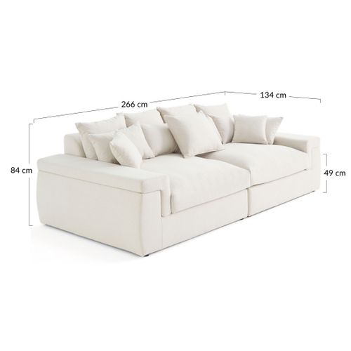 Sergio - Canapé 4 Places - Assise Profonde - En Tissu Noir