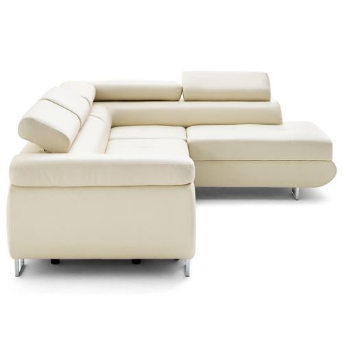 Canapé Angle Droit Convertible 5 Places Zaria En Simili Beige
