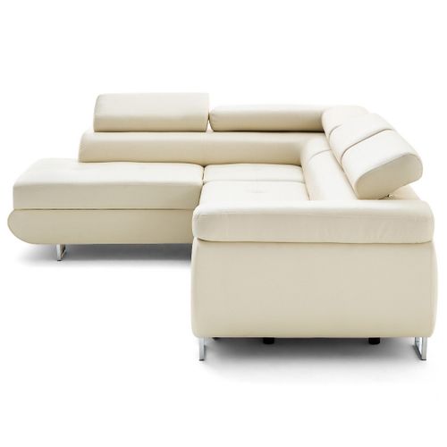 Canapé Angle Gauche Convertible 5 Places Zaria En Simili Beige