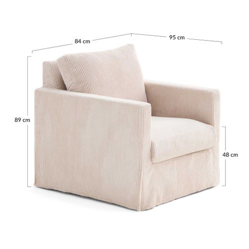 Serena - Housse En Velours Côtelé Pour Fauteuil