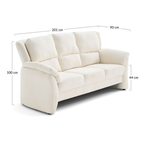 Bastille - Canapé Droit 3 Places En Tissu Velours Relief Terracotta