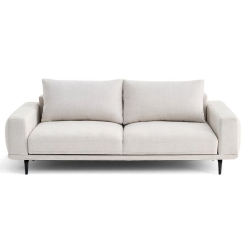 Canapé Droit Convertible 3 Places Vicence En Tissu Beige