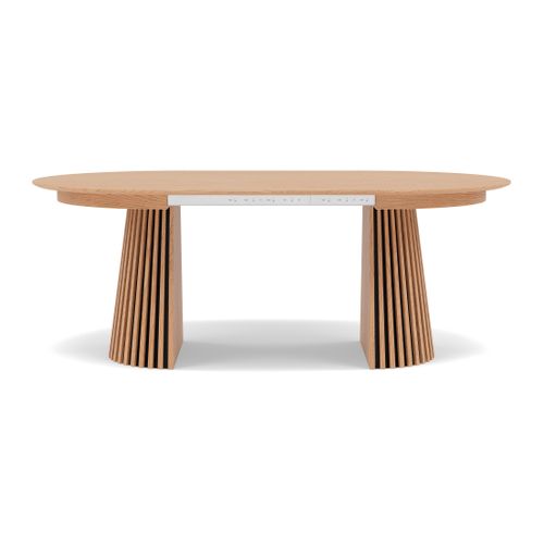 Freya - Table à Manger Ronde Extensible - Effet Bois - 4 à 8 Personnes