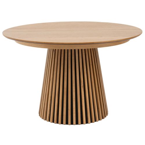 Freya - Table à Manger Ronde Extensible - Effet Bois - 4 à 8 Personnes