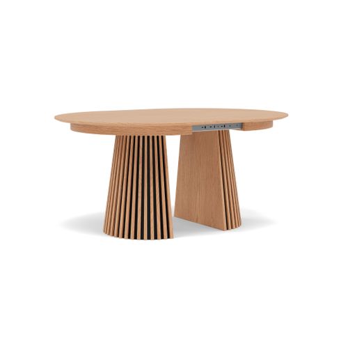 Freya - Table à Manger Ronde Extensible - Effet Bois - 4 à 8 Personnes