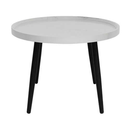 Helsinki - Table Basse - Effet Marbre - 80 Cm Blanc