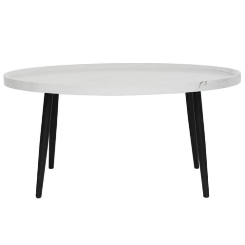 Helsinki - Table Basse - Effet Marbre - 80 Cm Blanc