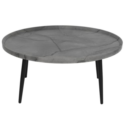 Helsinki - Table Basse - Effet Marbre - 80 Cm Gris