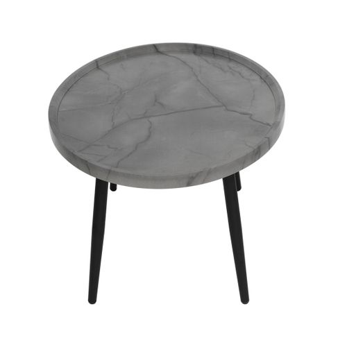 Helsinki - Table Basse - Effet Marbre - 80 Cm Gris
