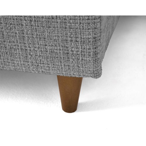 Canapé Angle Gauche Convertible 5 Places Anna En Velours Texturé Gris