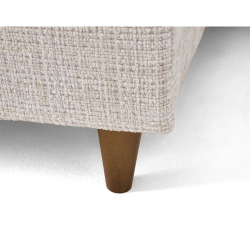 Canapé Angle Gauche Convertible 5 Places Anna En Velours Texturé Beige