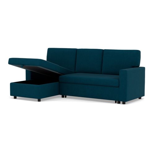 Meiya - Canapé D'angle Réversible 4 Places Convertible Avec Coffre En Tissu