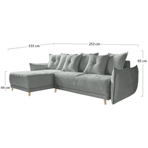 Lena - Canapé D'angle Réversible Convertible - 4 Places - Style Scandinave