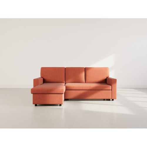 Meiya - Canapé D'angle Réversible 4 Places Convertible Avec Coffre En Tissu