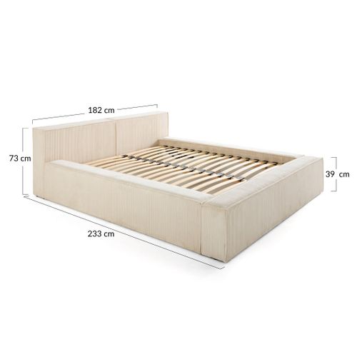 Stella - Lit Coffre - 140x190 Cm - Sommier Inclus - En Velours Côtelé