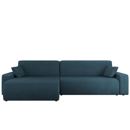 Artemisa - Canapé D'angle Réversible 5 Places Convertible Avec Coffre En Velours Côtelé