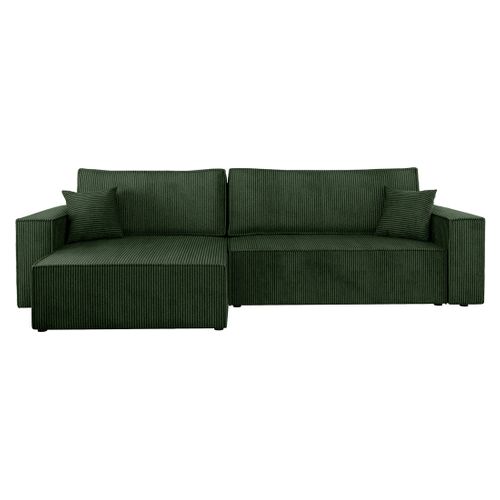 Cezanne - Canapé D'angle Réversible 5 Places Convertible Avec Coffre En Velours Côtelé
