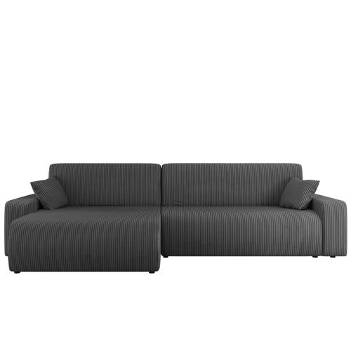 Artemisa - Canapé D'angle Réversible 5 Places Convertible Avec Coffre En Velours Côtelé