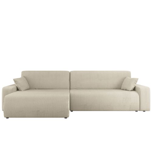 Artemisa - Canapé D'angle Réversible 5 Places Convertible Avec Coffre En Velours Côtelé