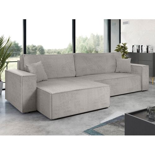 Cezanne - Canapé D'angle Réversible 5 Places Convertible Avec Coffre En Velours Côtelé