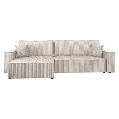 Cezanne - Canapé D'angle Réversible 5 Places Convertible Avec Coffre En Velours Côtelé