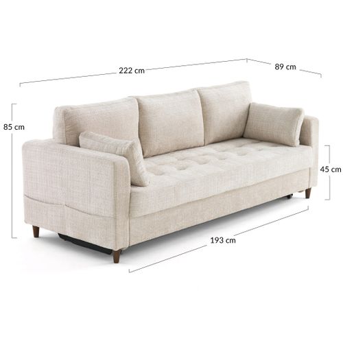 Canapé Droit Convertible 3 Places Anna En Velours Texturé Vert Olive