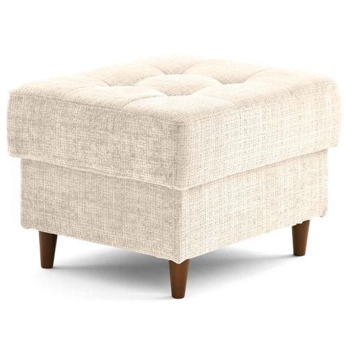 Anna - Pouf En Velours Texturé - Pieds En Bois