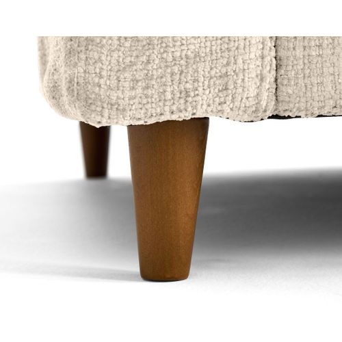 Anna - Pouf En Velours Texturé - Pieds En Bois